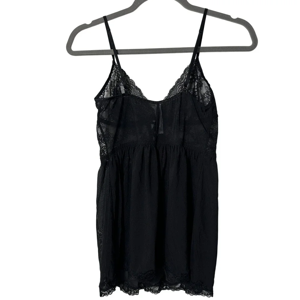 Adore Me Yolandi Black Babydoll Medium Sheer Romantic Glam‎ Lingerie Boudoir